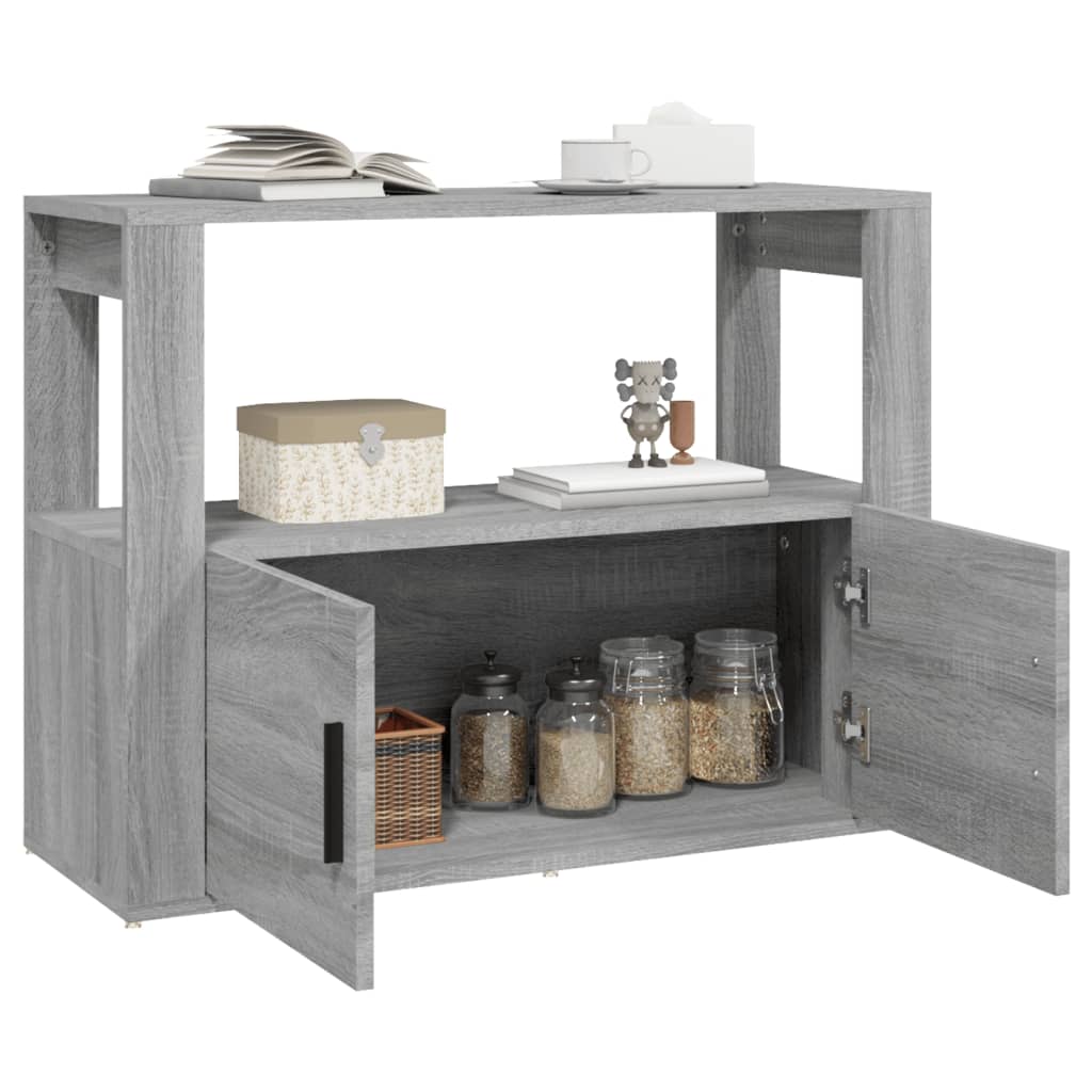 vidaXL Buffet gris Sonoma 80x30x60 cm Bois d'ingénierie