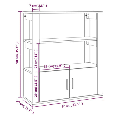 vidaXL Buffet blanc 80x30x90 cm Bois d'ingénierie