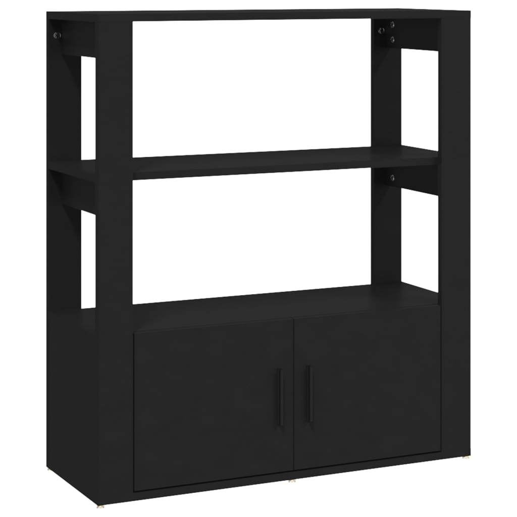 vidaXL Buffet noir 80x30x90 cm Bois d'ingénierie