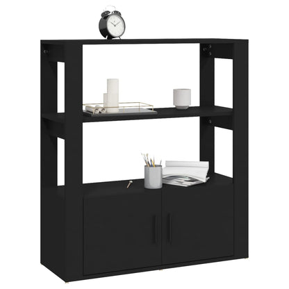 vidaXL Buffet noir 80x30x90 cm Bois d'ingénierie