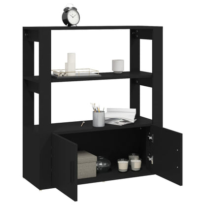vidaXL Buffet noir 80x30x90 cm Bois d'ingénierie