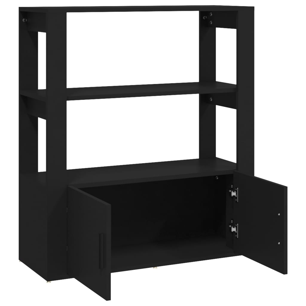 vidaXL Buffet noir 80x30x90 cm Bois d'ingénierie