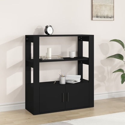 vidaXL Buffet noir 80x30x90 cm Bois d'ingénierie