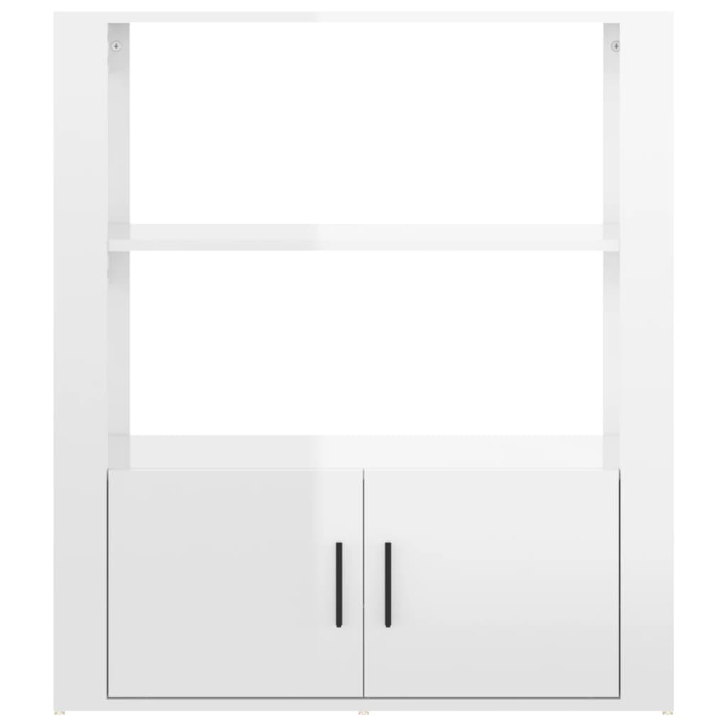 vidaXL Buffet blanc brillant 80x30x90 cm Bois d'ingénierie
