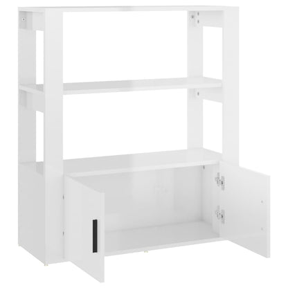 vidaXL Buffet blanc brillant 80x30x90 cm Bois d'ingénierie