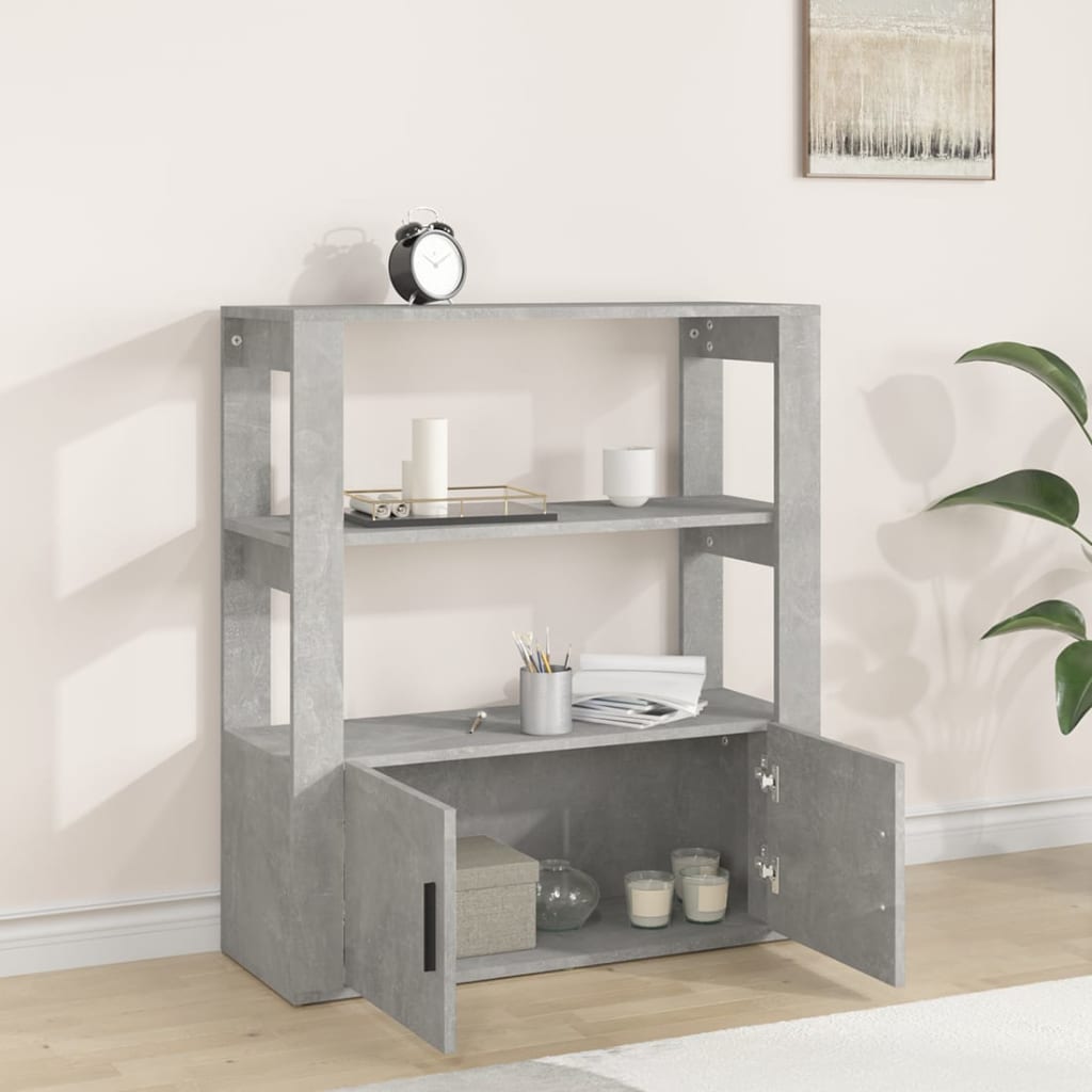 vidaXL Buffet gris béton 80x30x90 cm Bois d'ingénierie