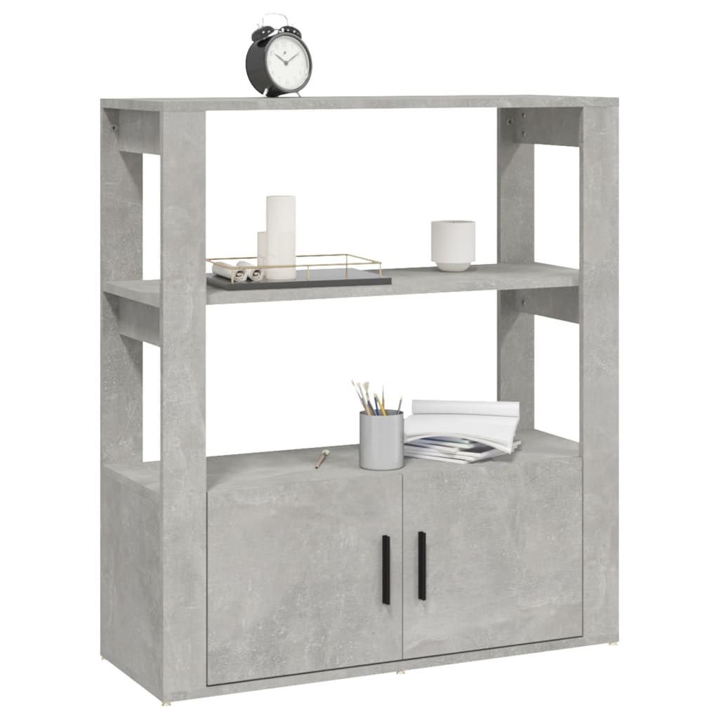 vidaXL Buffet gris béton 80x30x90 cm Bois d'ingénierie