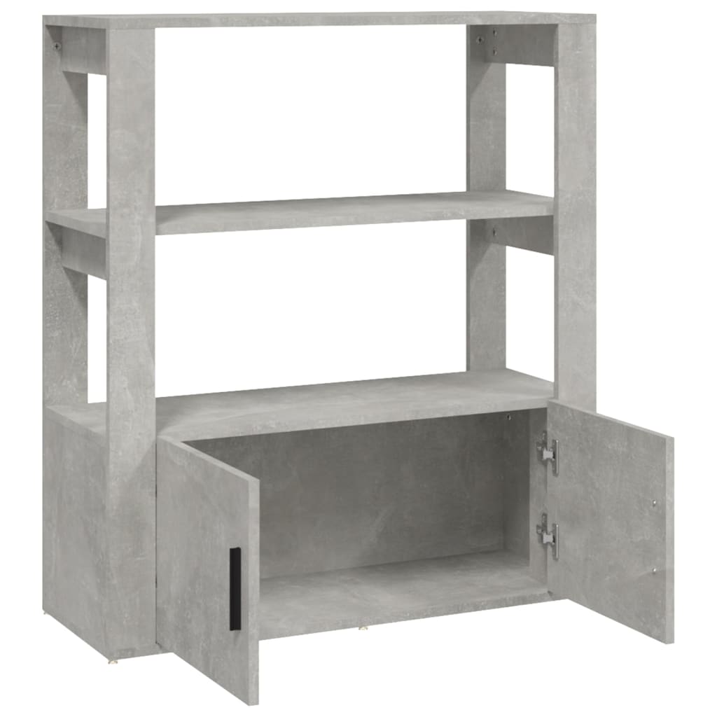 vidaXL Buffet gris béton 80x30x90 cm Bois d'ingénierie