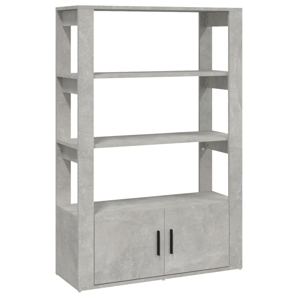 vidaXL Buffet Gris béton 80x30x119,5 cm Bois d'ingénierie