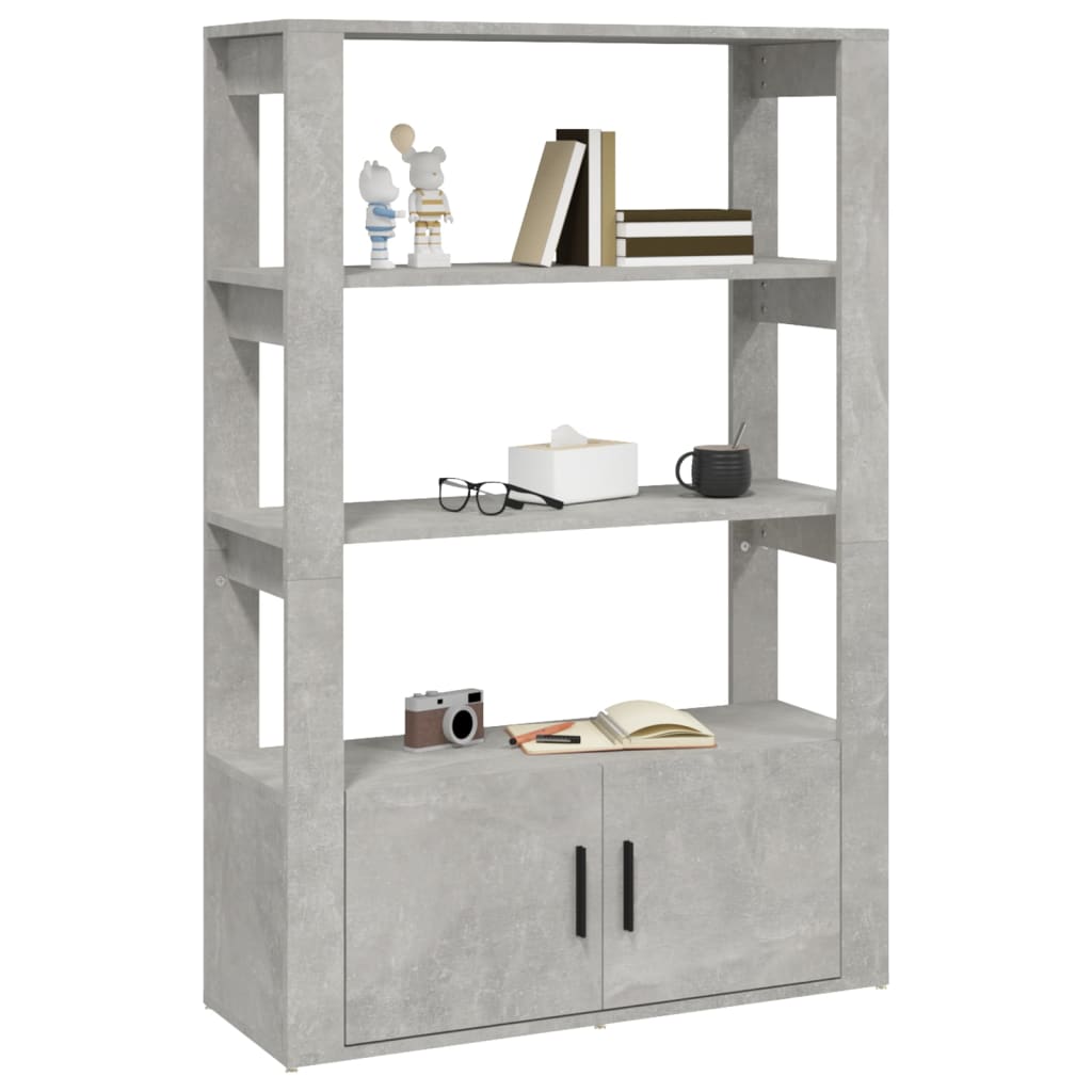 vidaXL Buffet Gris béton 80x30x119,5 cm Bois d'ingénierie