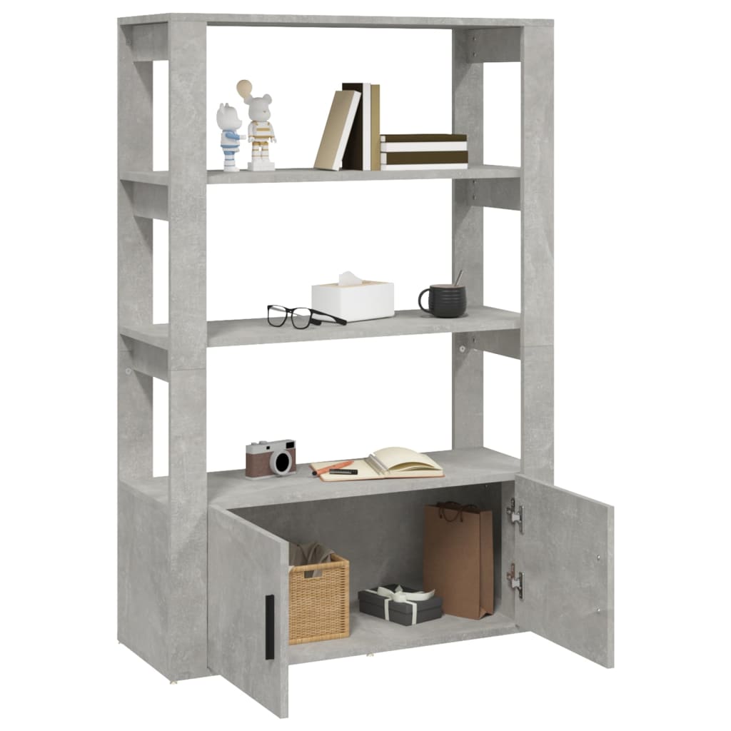 vidaXL Buffet Gris béton 80x30x119,5 cm Bois d'ingénierie
