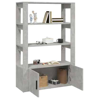 vidaXL Buffet Gris béton 80x30x119,5 cm Bois d'ingénierie