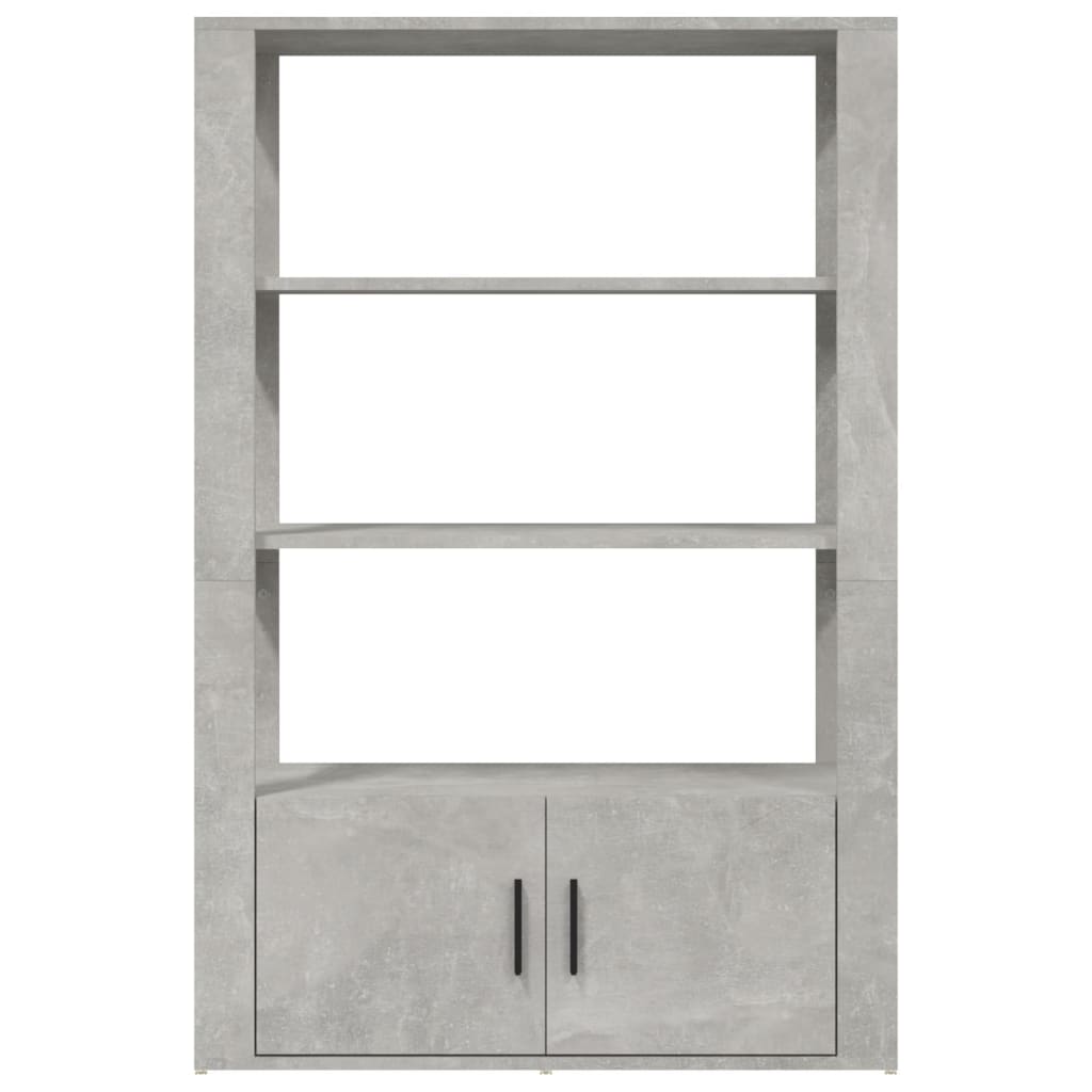vidaXL Buffet Gris béton 80x30x119,5 cm Bois d'ingénierie