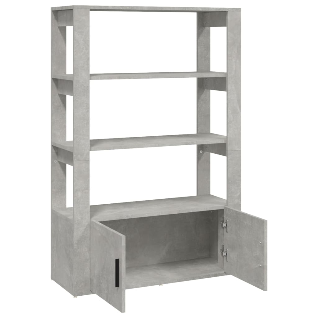 vidaXL Buffet Gris béton 80x30x119,5 cm Bois d'ingénierie