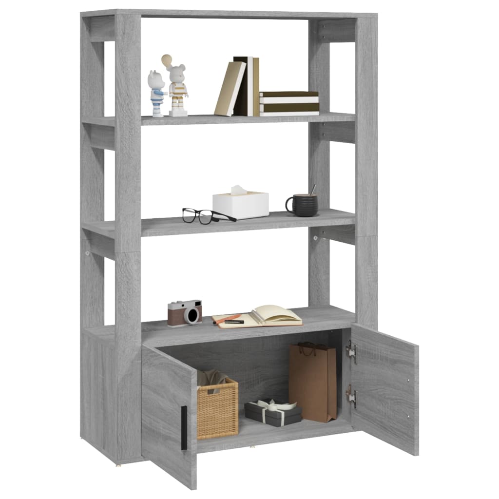 vidaXL Buffet gris Sonoma 80x30x119,5 cm Bois d'ingénierie