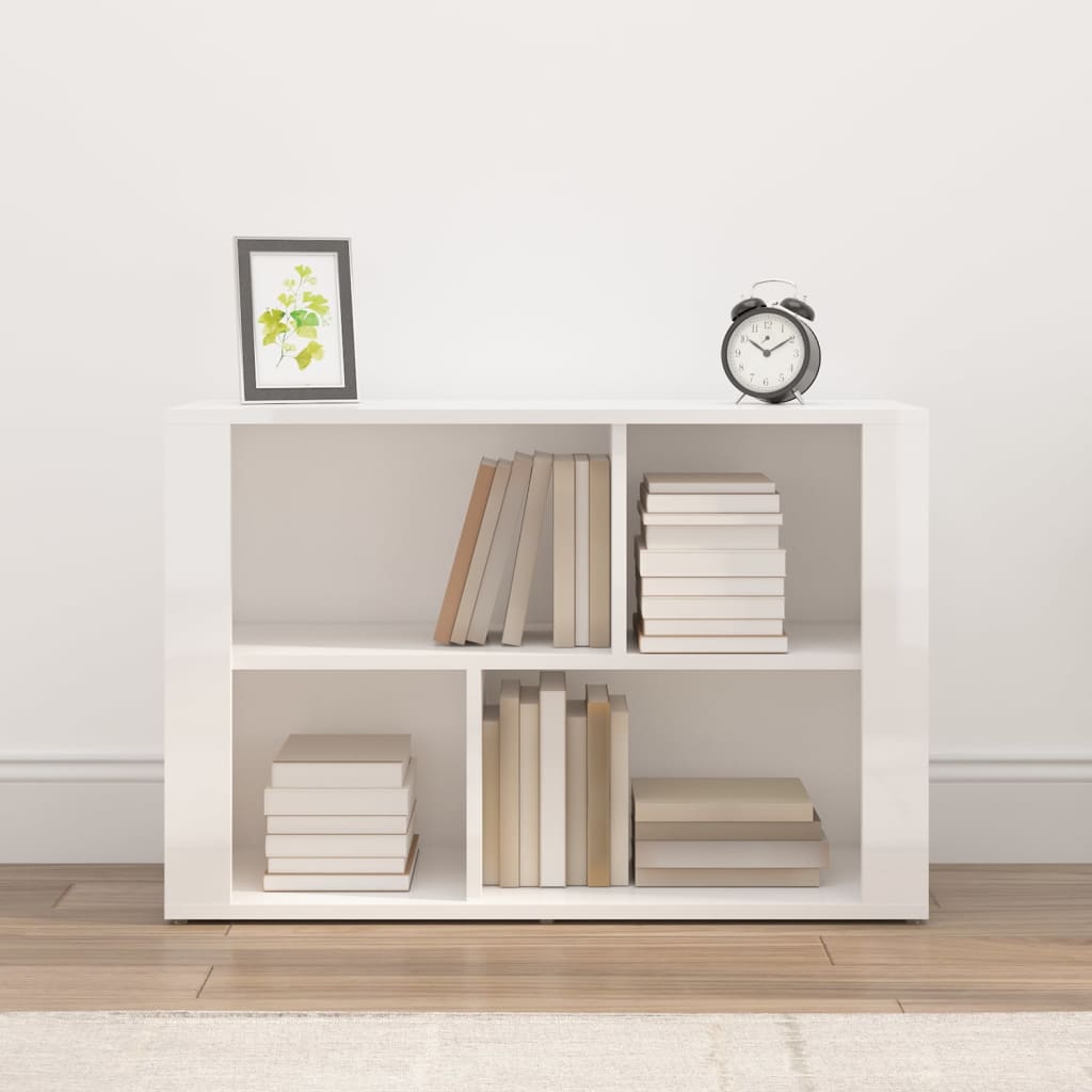 vidaXL Bahut blanc brillant 80x30x54 cm Bois d'ingénierie