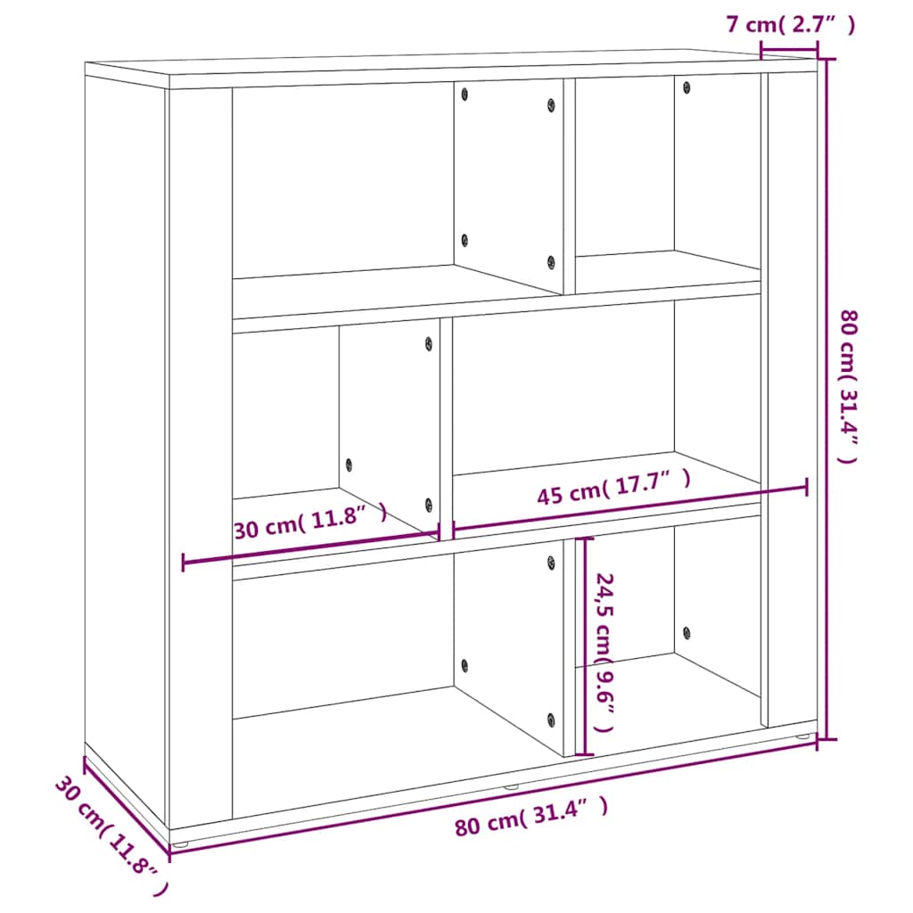 vidaXL Buffet blanc 80x30x80 cm Bois d'ingénierie