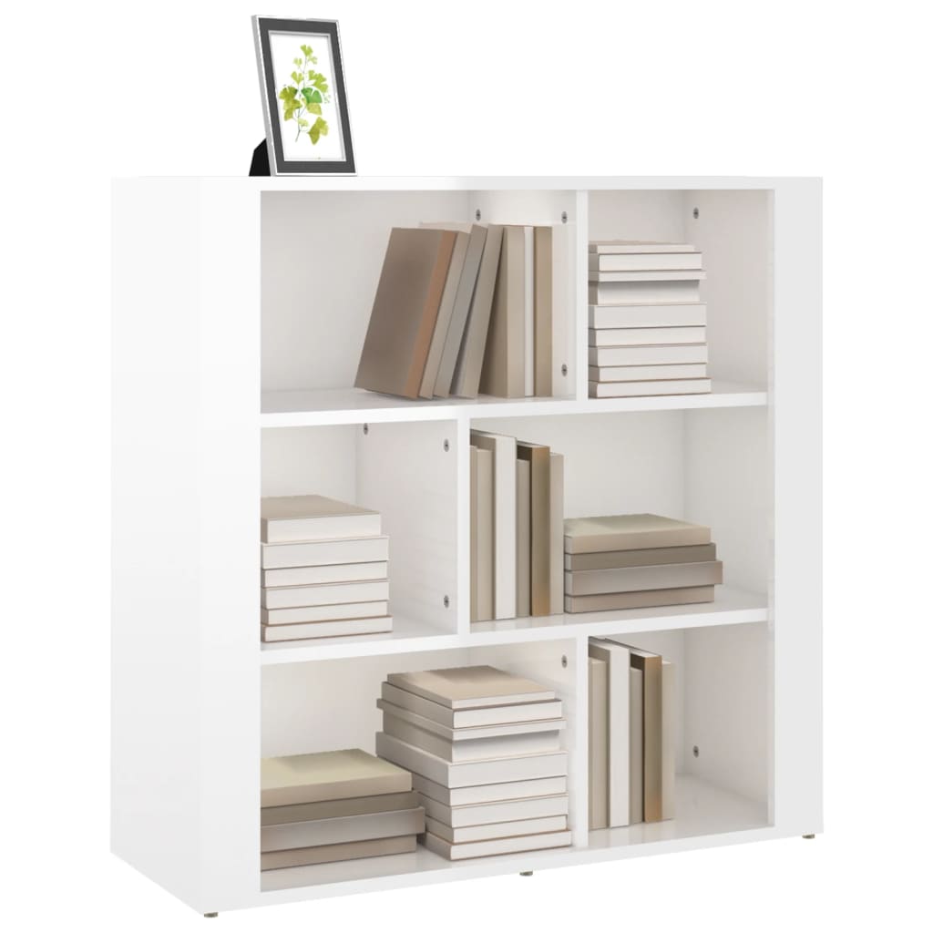 vidaXL Buffet haut brillant blanc 80x30x80 cm Bois d'ingénierie