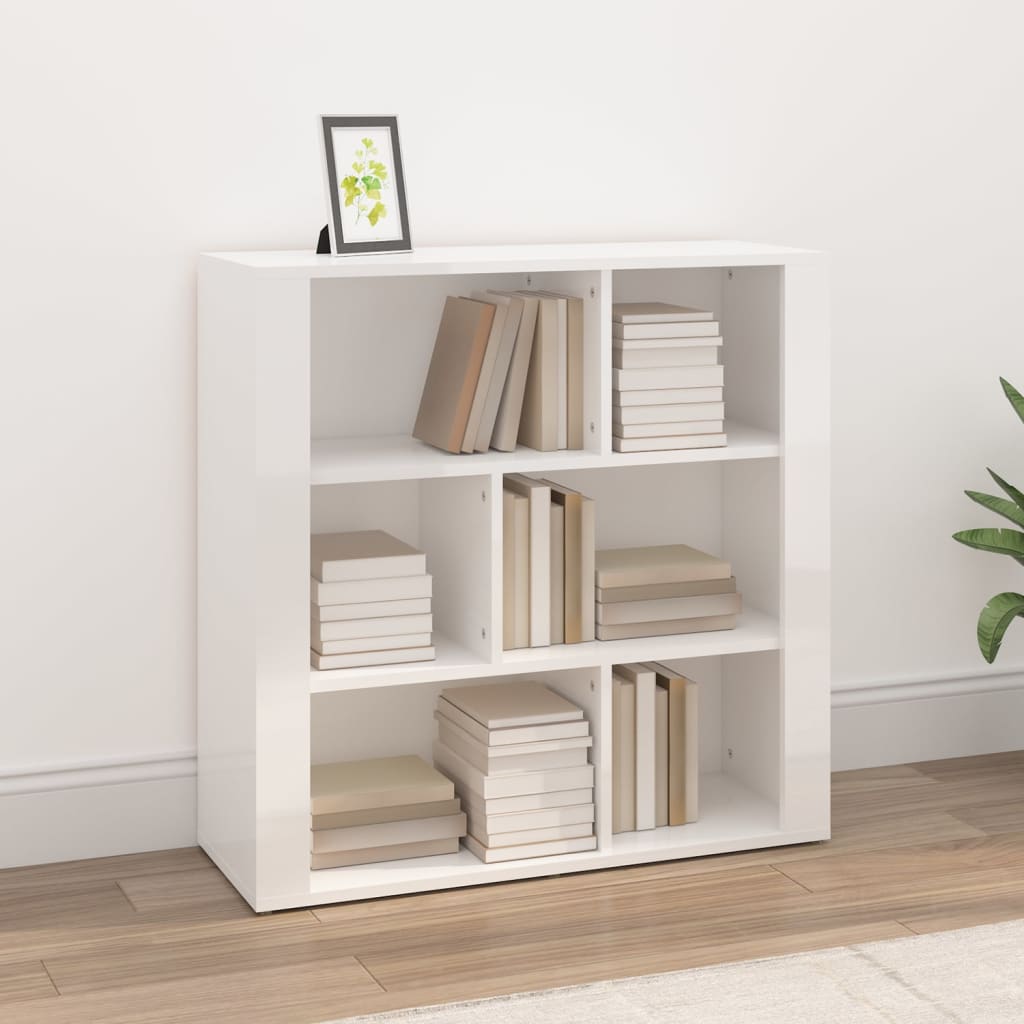 vidaXL Buffet haut brillant blanc 80x30x80 cm Bois d'ingénierie