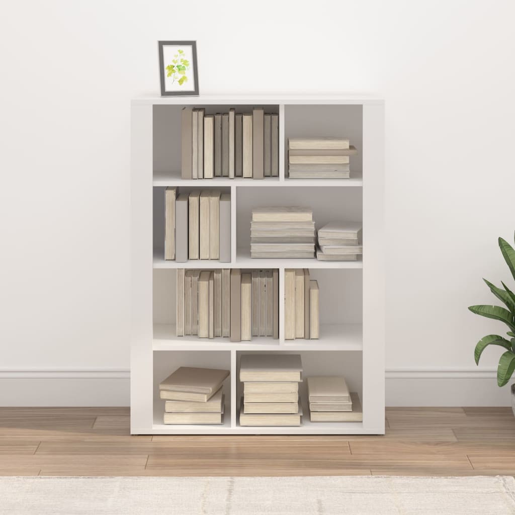 vidaXL Commode blanche 80x30x106 cm en bois d'ingénierie