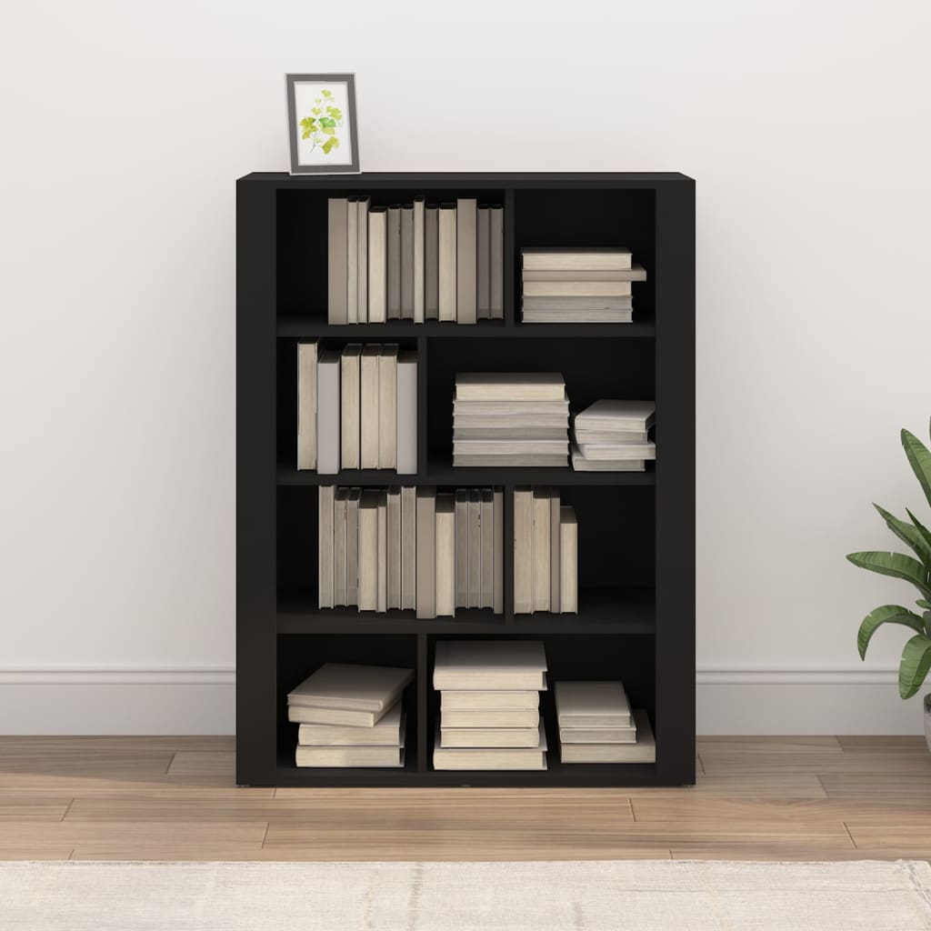 vidaXL Bahut noir 80x30x106 cm en bois d'ingénierie