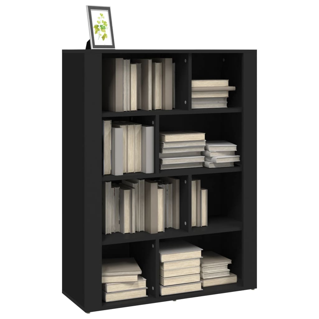 vidaXL Bahut noir 80x30x106 cm en bois d'ingénierie