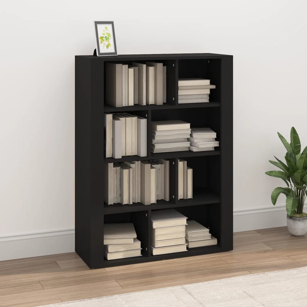 vidaXL Bahut noir 80x30x106 cm en bois d'ingénierie