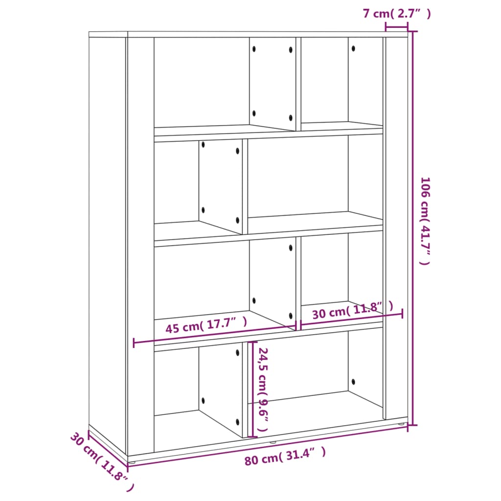 vidaXL Bahut blanc brillant 80x30x106 cm Aggloméré