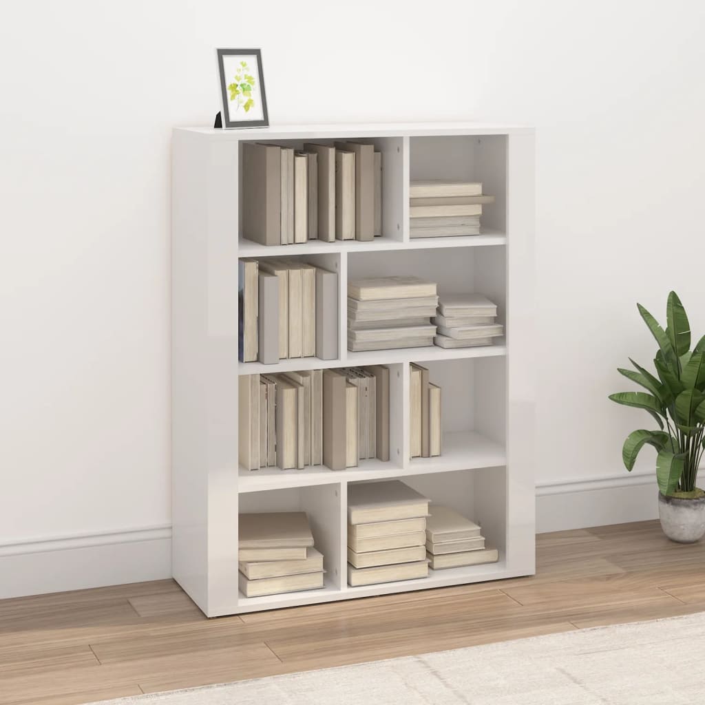vidaXL Bahut blanc brillant 80x30x106 cm Aggloméré