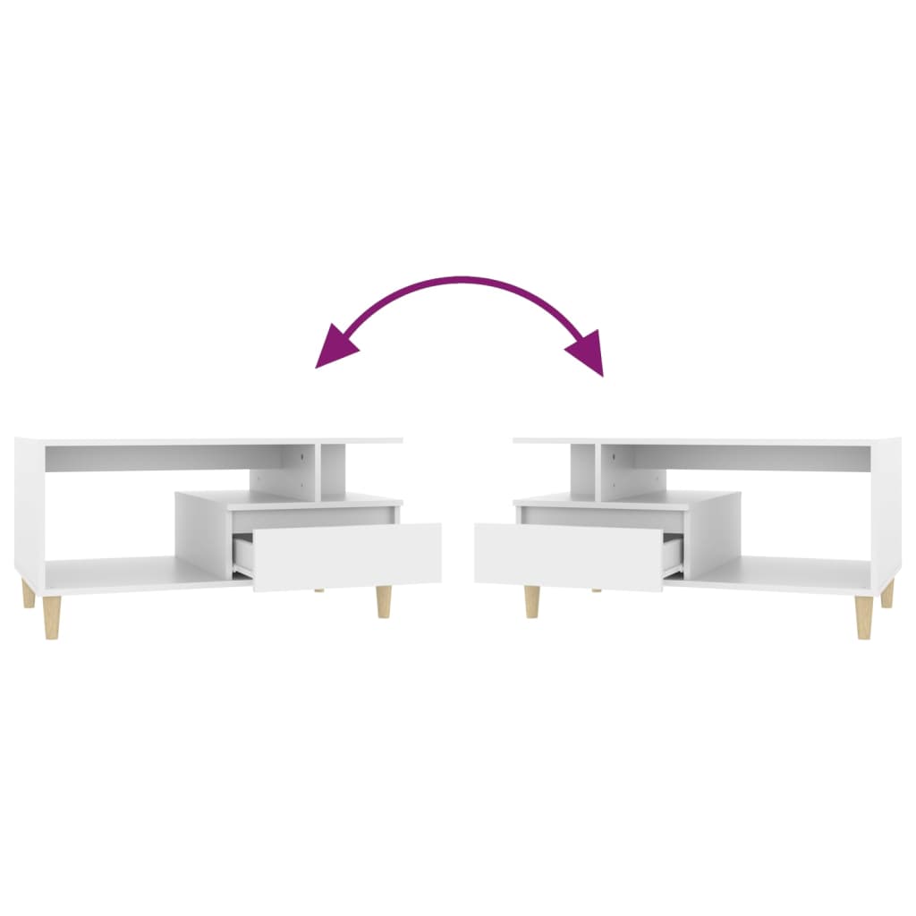 vidaXL Couchtisch Weiß 90x49x45 cm Holzwerkstoff