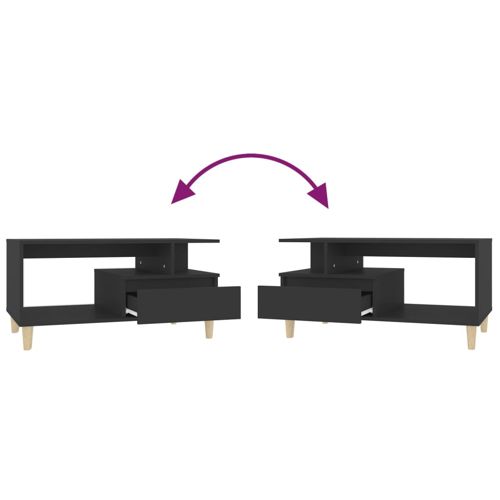 vidaXL Couchtisch Schwarz 90x49x45 cm Holzwerkstoff