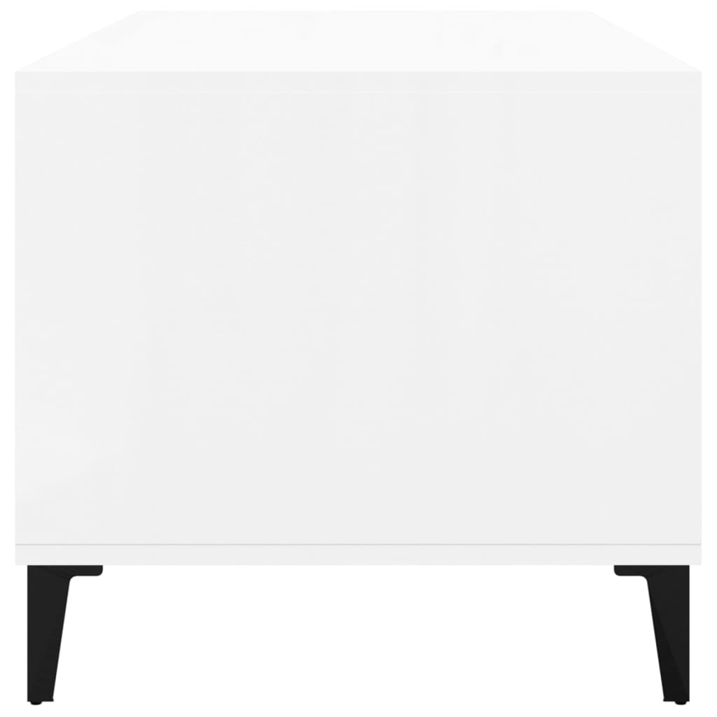 vidaXL Couchtisch Hochglanz-Weiß 90x49x45 cm Holzwerkstoff