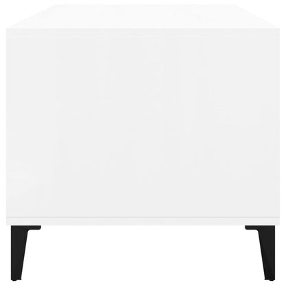 vidaXL Couchtisch Hochglanz-Weiß 90x49x45 cm Holzwerkstoff