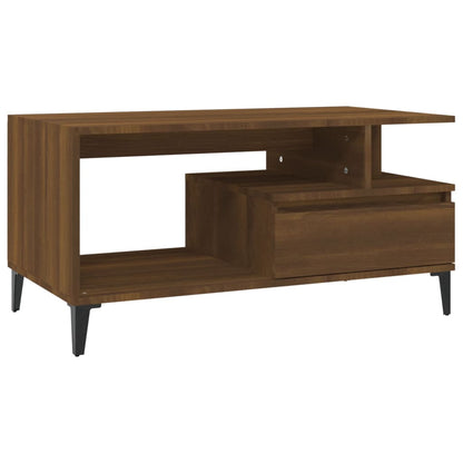 vidaXL Table basse aspect chêne marron 90x49x45 cm Aggloméré