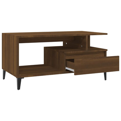 vidaXL Table basse aspect chêne marron 90x49x45 cm Aggloméré