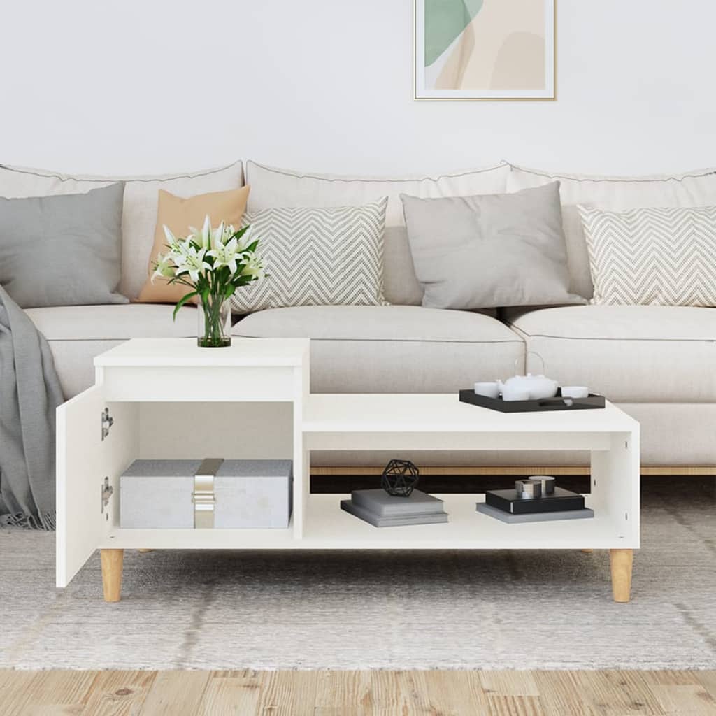 vidaXL Table basse blanc 100x50x45 cm Bois d'ingénierie
