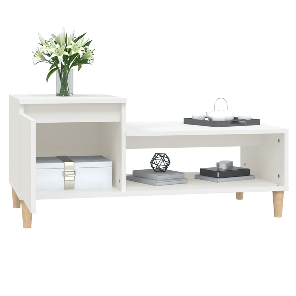 vidaXL Table basse blanc 100x50x45 cm Bois d'ingénierie