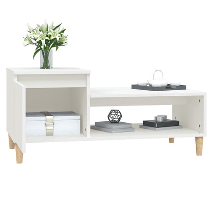 vidaXL Table basse blanc 100x50x45 cm Bois d'ingénierie