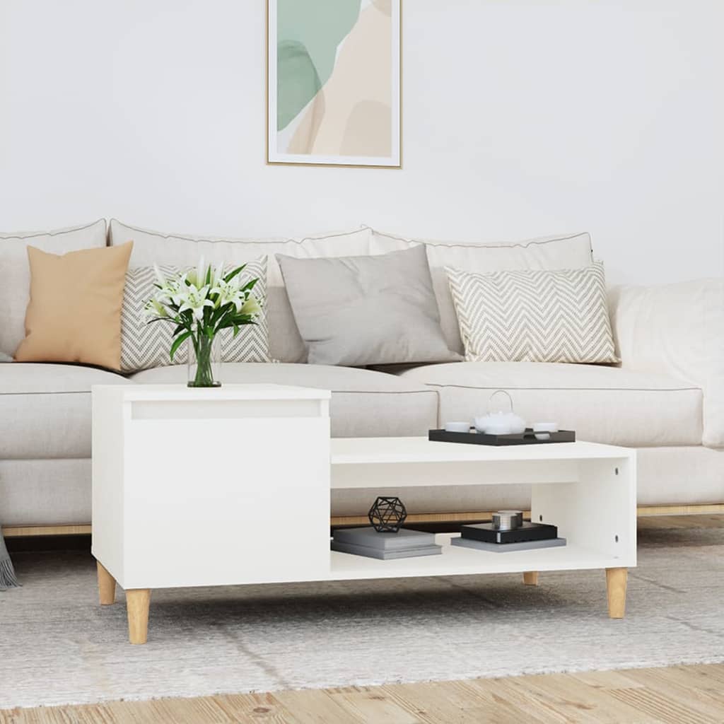 vidaXL Table basse blanc 100x50x45 cm Bois d'ingénierie