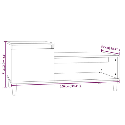 vidaXL Couchtisch Sonoma-Eiche 100x50x45 cm Holzwerkstoff