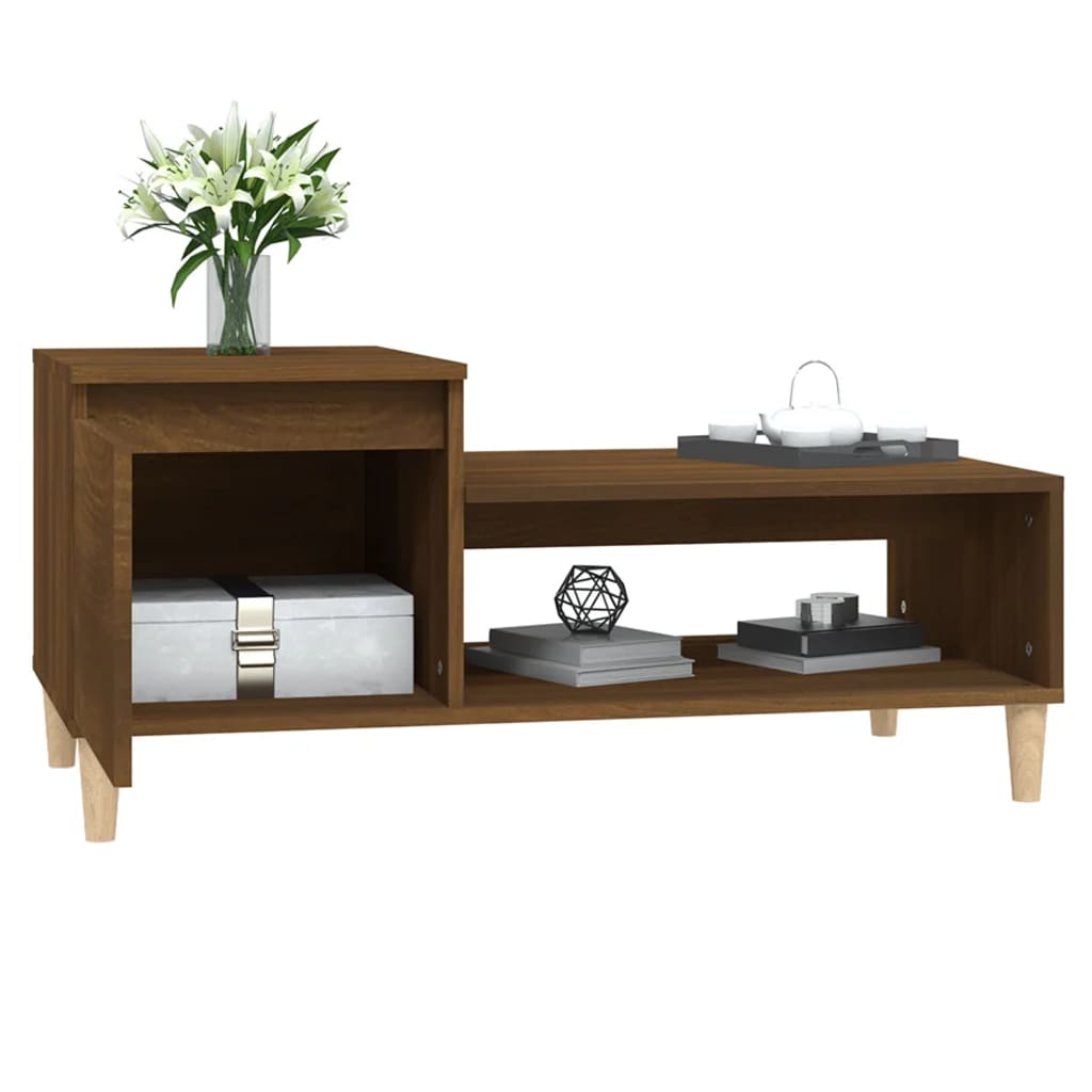 vidaXL Couchtisch Braun Eichen-Optik 100x50x45 cm Holzwerkstoff