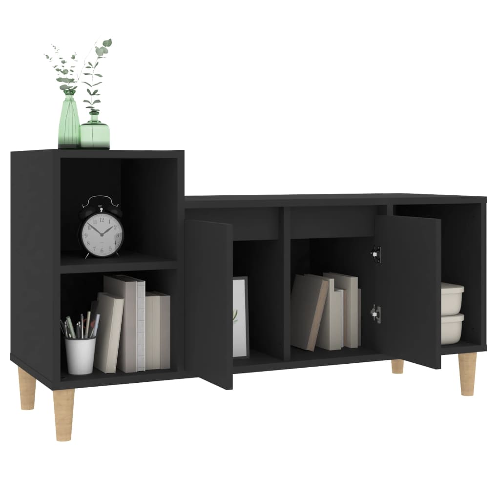 vidaXL TV-Schrank Schwarz 100x35x55 cm Holzwerkstoff