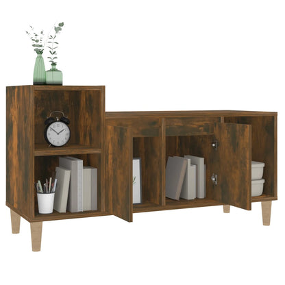 vidaXL Meuble TV chêne fumé 100x35x55 cm en bois d'ingénierie