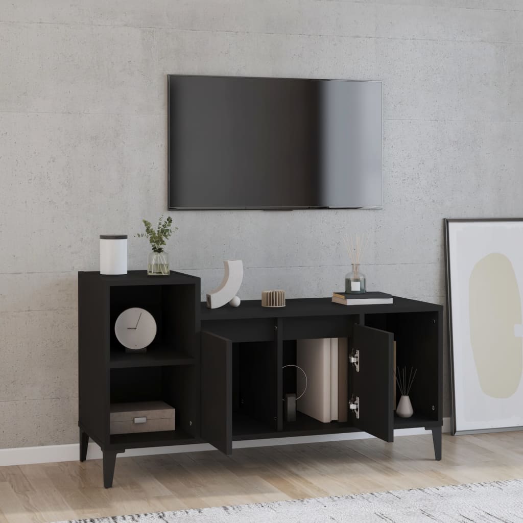 vidaXL Meuble TV Noir 100x35x55 cm Bois d'ingénierie
