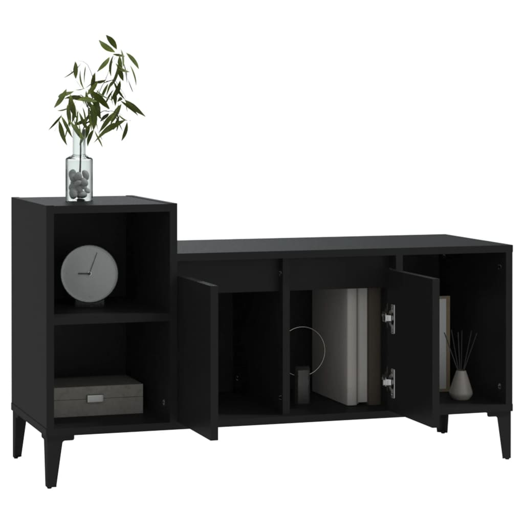 vidaXL Meuble TV Noir 100x35x55 cm Bois d'ingénierie
