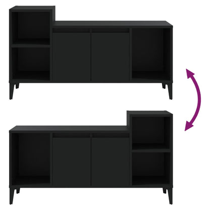 vidaXL Meuble TV Noir 100x35x55 cm Bois d'ingénierie
