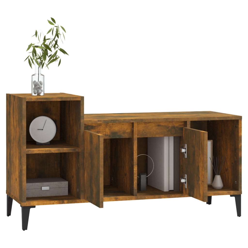 Meuble TV vidaXL chêne fumé 100x35x55 cm bois d'ingénierie
