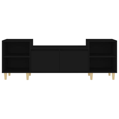 vidaXL Meuble TV Noir 160x35x55 cm Bois d'ingénierie