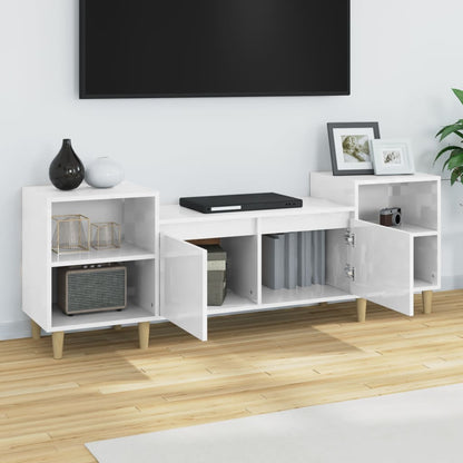 vidaXL TV-Schrank Hochglanz-Weiß 160x35x55 cm Holzwerkstoff