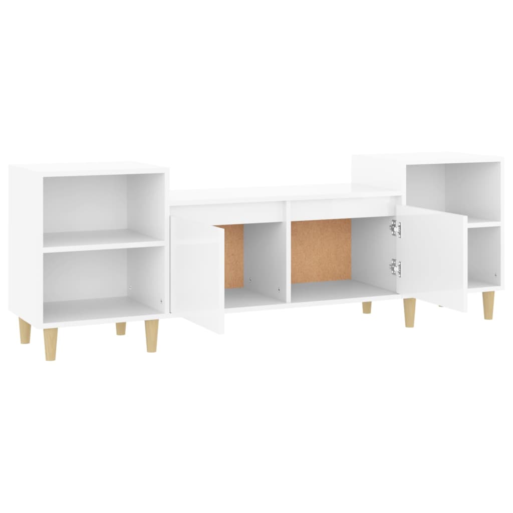 vidaXL TV-Schrank Hochglanz-Weiß 160x35x55 cm Holzwerkstoff